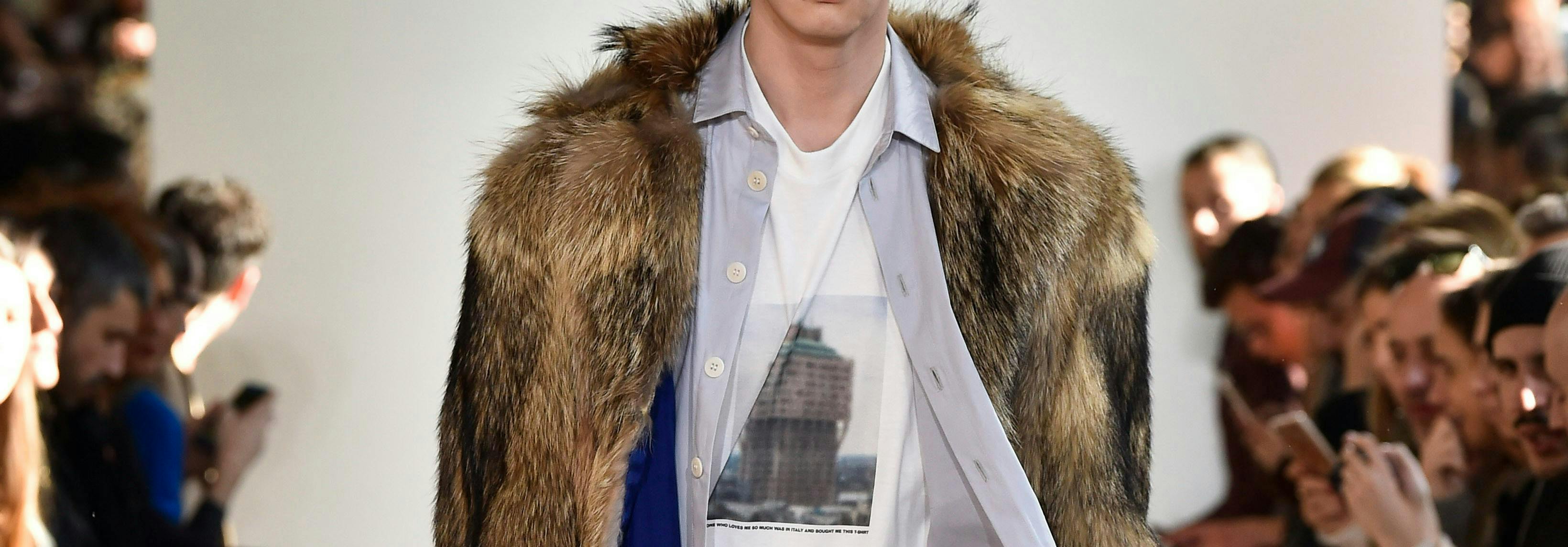 clothing apparel sleeve fur person human coat