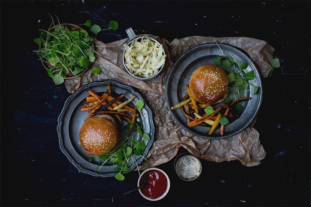 plant dish food meal burger