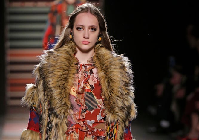 etro ready to wear fall winter 2018 -19 milan february 2018 clothing apparel person human fur