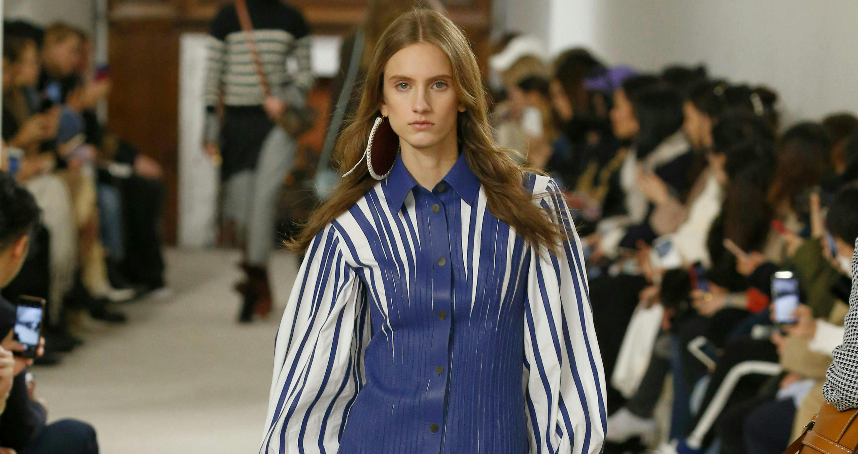 loewe ready to wear fall winter 2018 -19 paris february march 2018 clothing apparel person human sleeve shirt long sleeve fashion