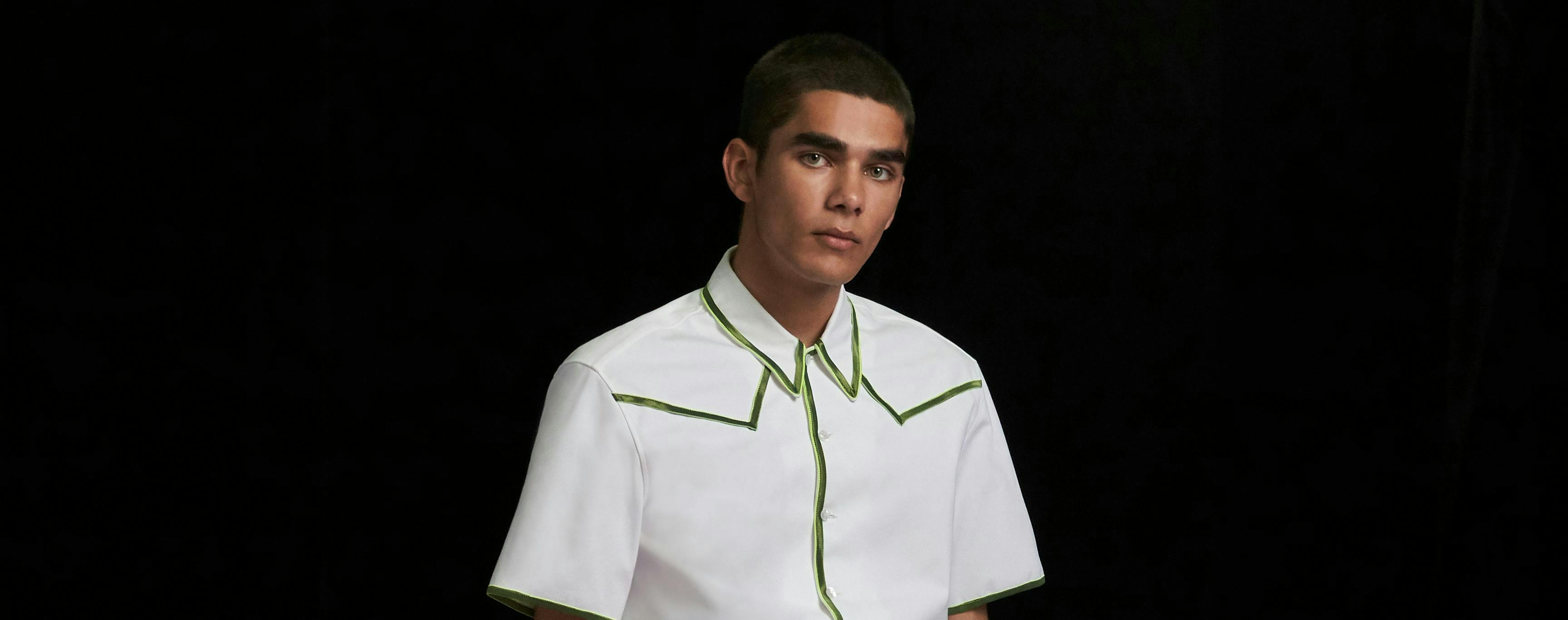 clothing apparel shirt person human dress shirt