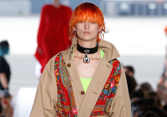 vetements. collection spring summer 2019 _paris couture july 2018 clothing apparel person human necklace accessories jewelry accessory sleeve