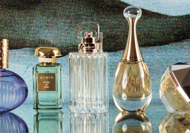 bottle perfume cosmetics wristwatch lamp