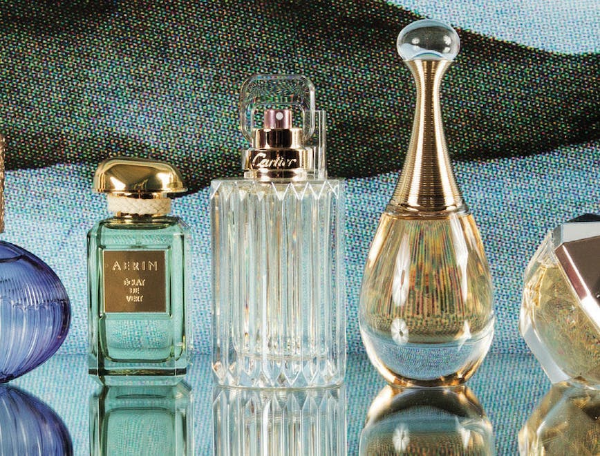 bottle perfume cosmetics wristwatch lamp