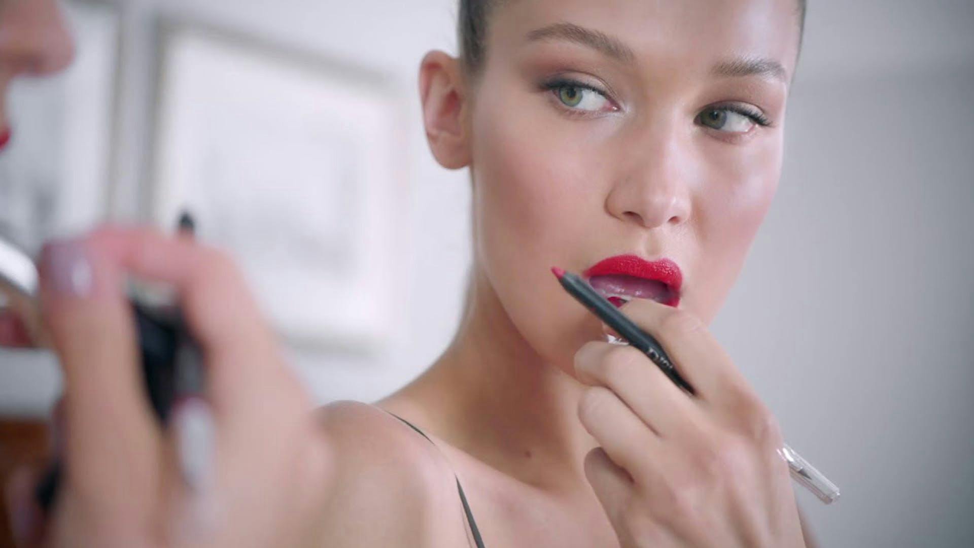 person human face lipstick cosmetics
