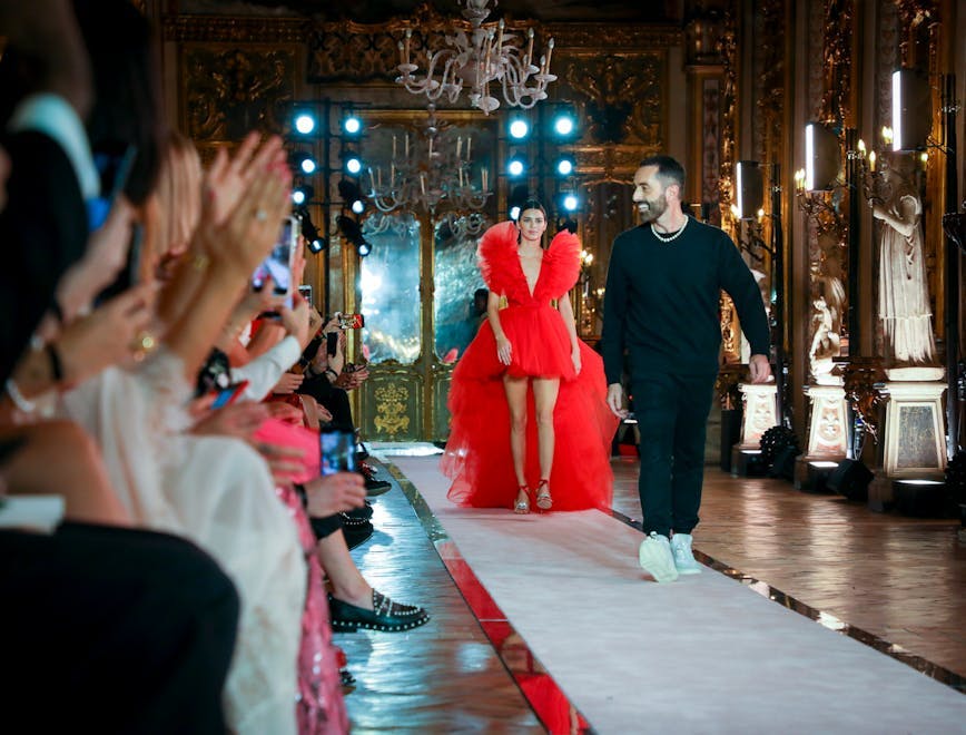 giambattista valli h&m event rome fashion show person human clothing apparel shoe footwear sleeve long sleeve