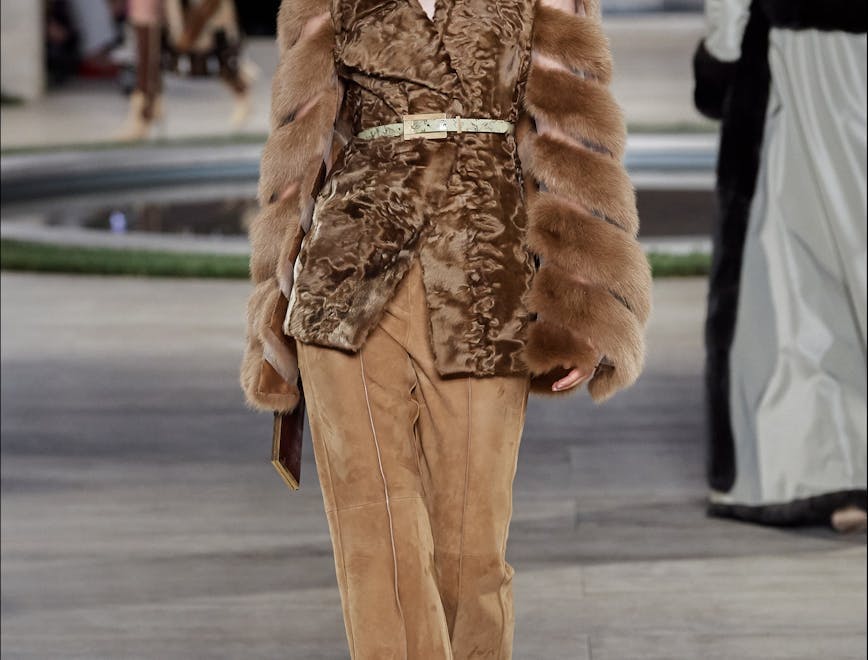 fendi couture fall winter 2019/2020 runway rome lazio coat clothing apparel person human overcoat
