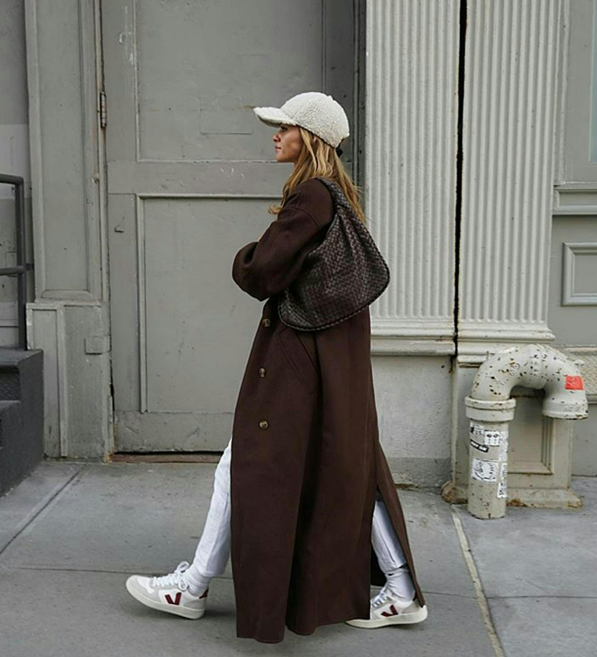 clothing apparel shoe footwear person human overcoat coat