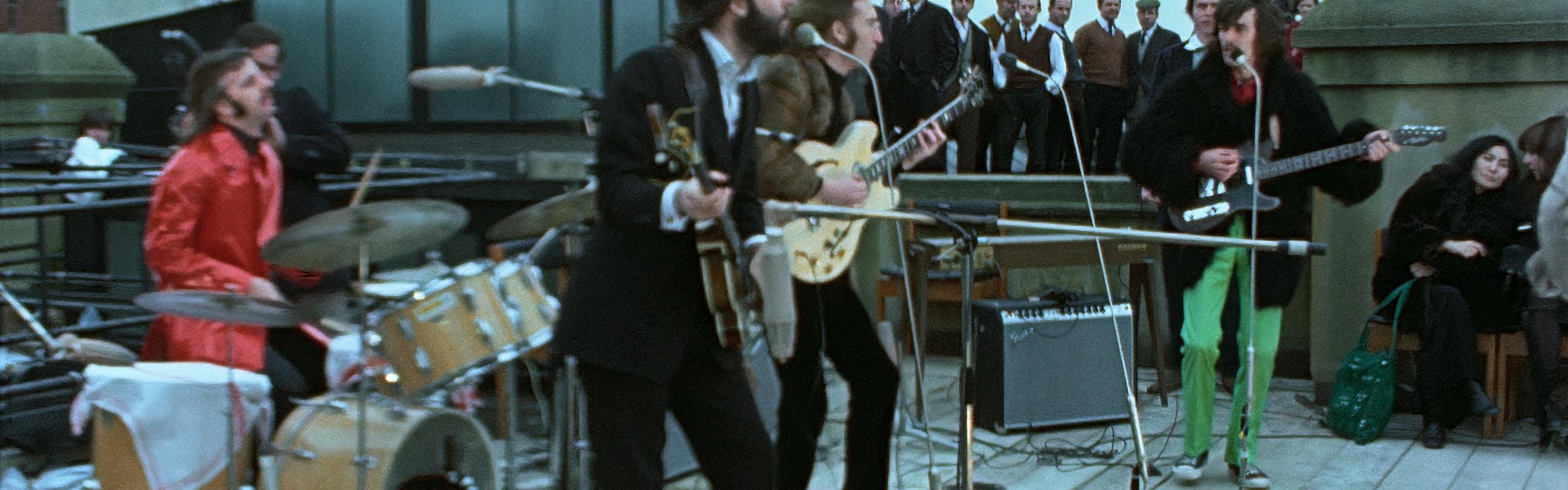 Ringo Starr, Paul McCartney, John Lennon et George Harrison dans The Beatles: Get Back. Photo courtesy of Apple Records Ltd. Copyright Apple Corps Ltd. Tous droits réservés.
