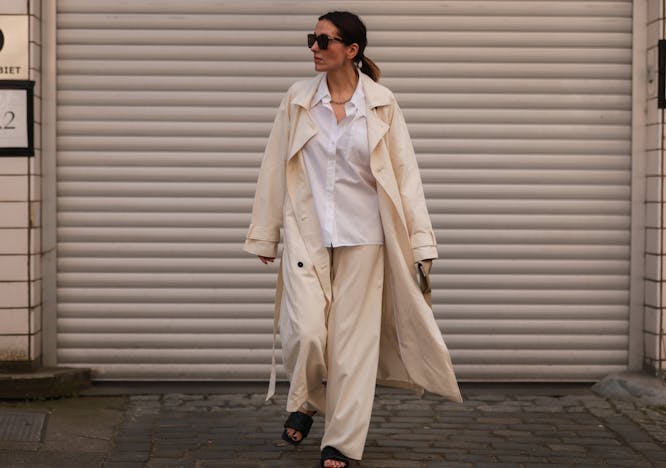 clothing apparel coat overcoat sunglasses accessories accessory person human