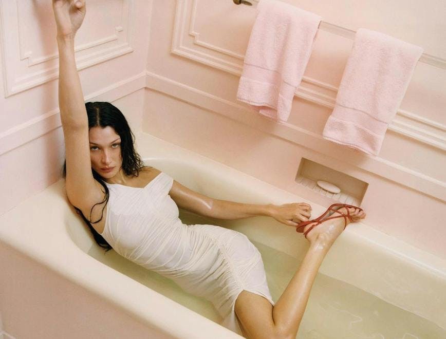 bathing bathtub person tub woman adult female