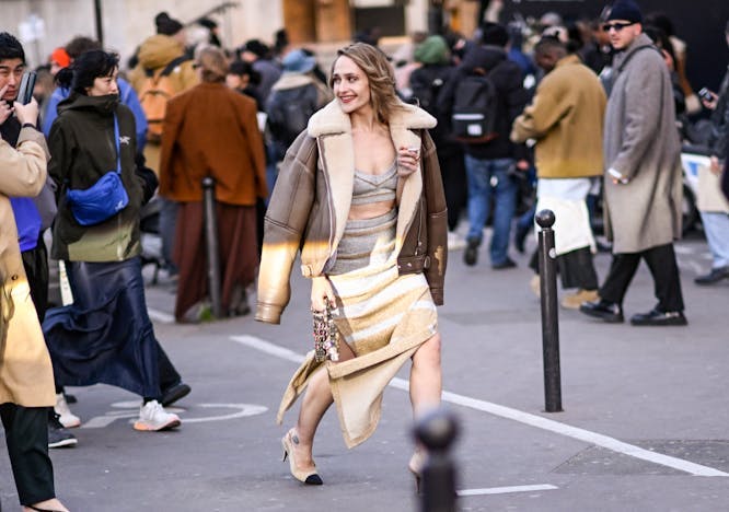 bestof topix paris handbag coat adult female person woman shoe high heel pedestrian man