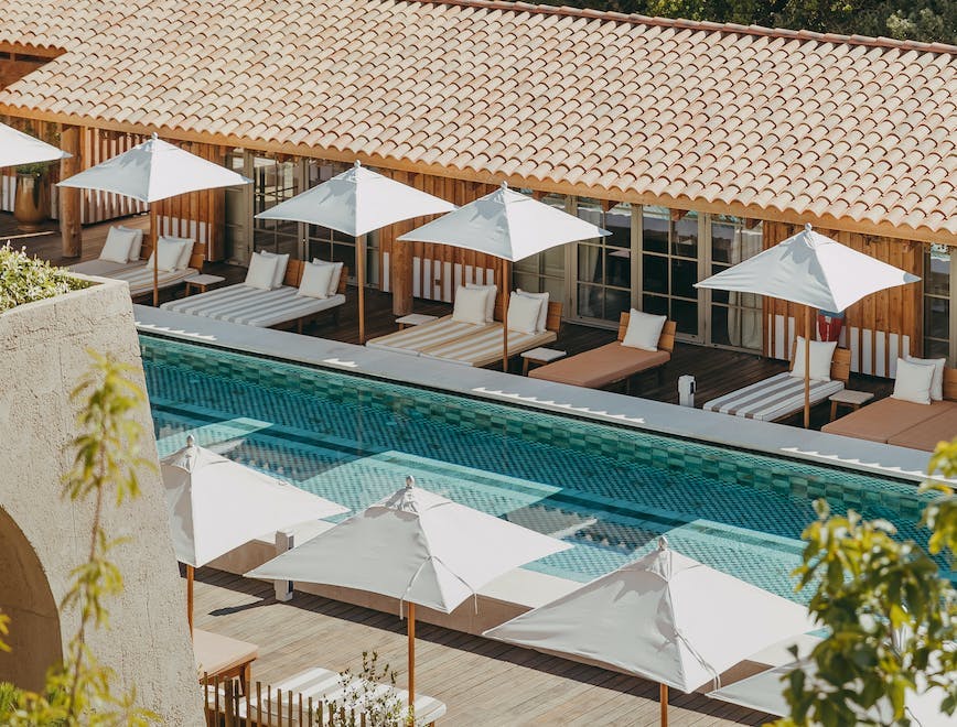 pool water housing villa swimming pool outdoors chair furniture hotel resort