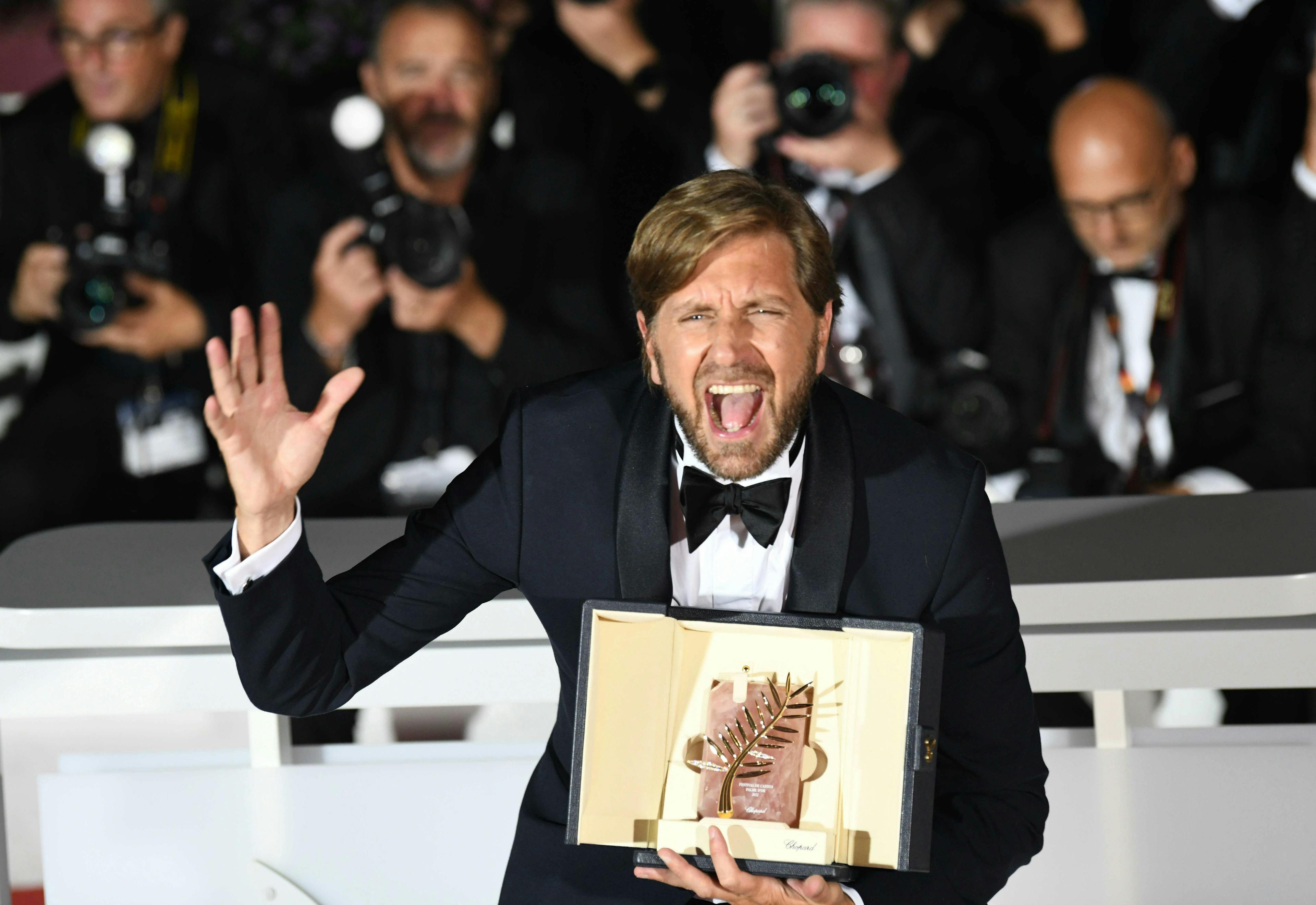 Ruben Östlund et sa deuxième Palme d'or, Cannes 2022 - Getty Images