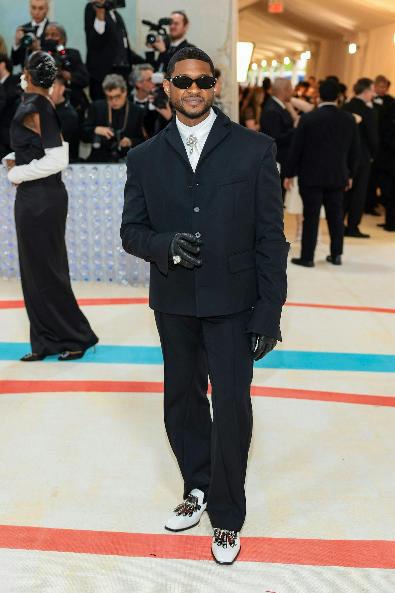 suit glove person standing adult male man shoe fashion coat