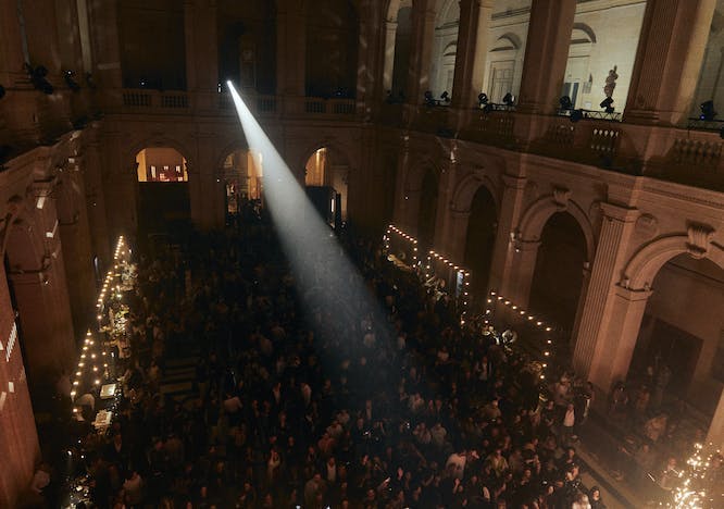 lighting urban concert crowd person architecture building indoors