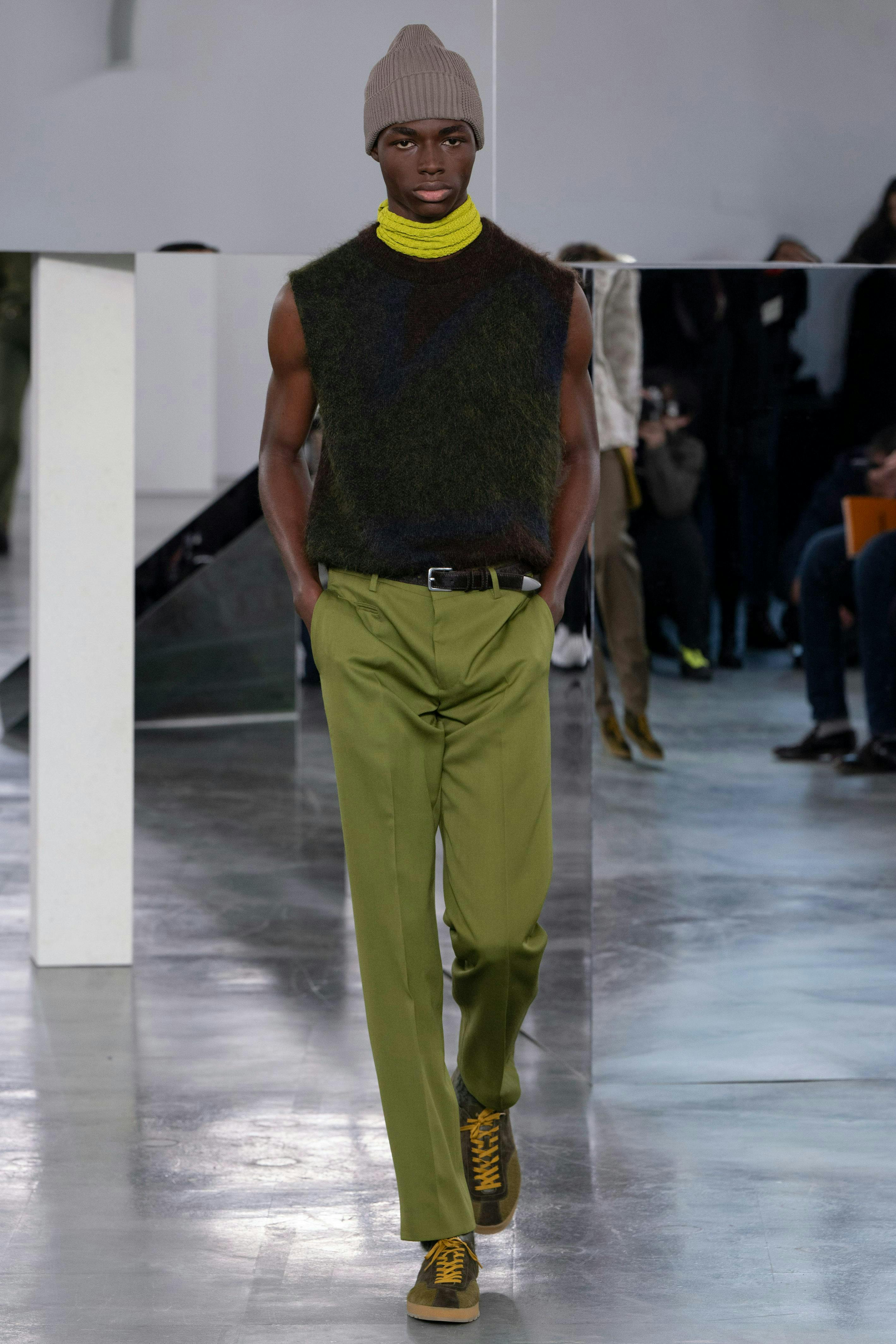 fashion clothing pants adult male man person shoe belt hat