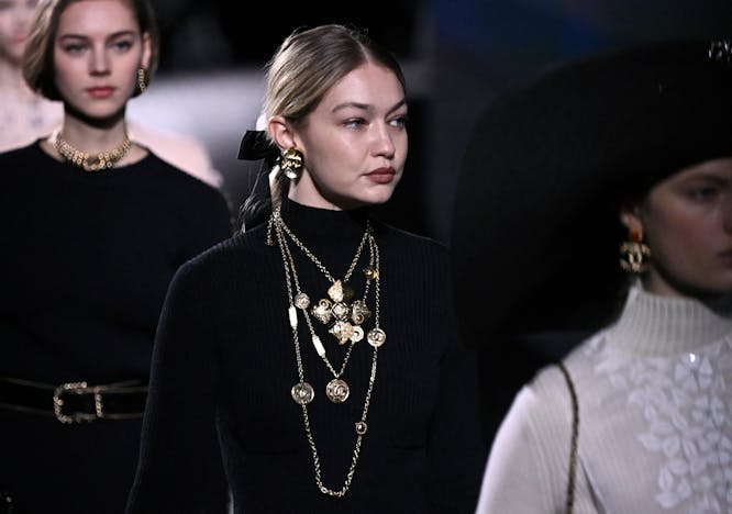 fashion horizontal autumn fashion collection paris adult female person woman accessories pendant jewelry necklace face